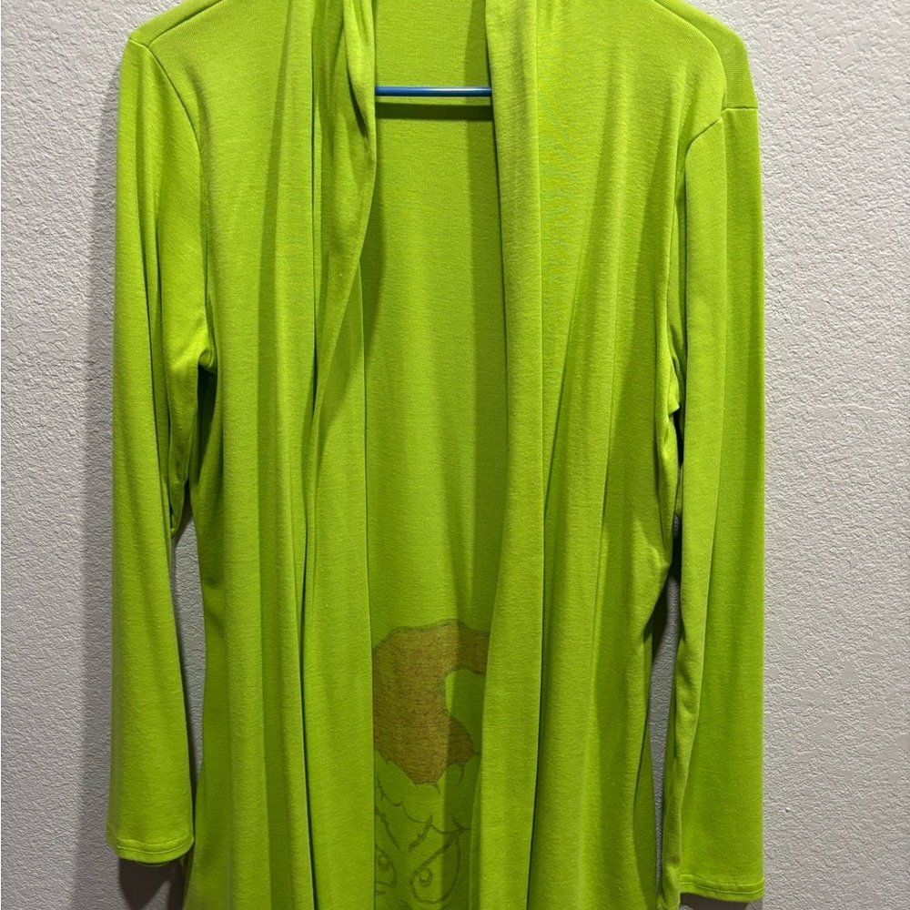 Vibrant Green Open Cardigan